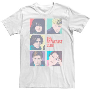 �A�j���L�����N�^�[ ���f�B�[�X �g�b�v�X T�V���c �g�[�� Licensed Character Big & Tall Breakfast Club Group Shot Squares Tee White �z���C�g