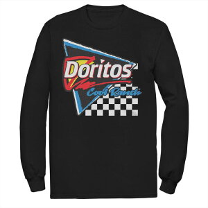 �A�j���L�����N�^�[ ���f�B�[�X �g�b�v�X T�V���c �g�[�� �O���t�B�b�N Licensed Character Big & Tall Doritos Cool Ranch Racing Flag Triangle Long Sleeve Graphic Tee Black �u���b�N