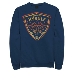 �A�j���L�����N�^�[ ���f�B�[�X �g�b�v�X T�V���c �g�[�� �t���[�X Licensed Character Big & Tall The Legend Of Zelda Explore Camp Hyrule Crest Fleece Navy �l�C�r�[