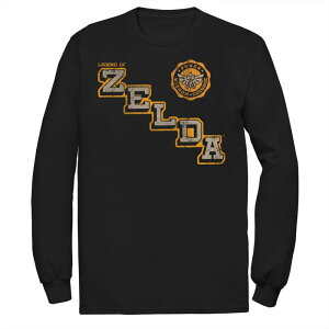 �A�j���L�����N�^�[ ���f�B�[�X �g�b�v�X T�V���c �g�[�� ���S Licensed Character Big & Tall The Legend Of Zelda Collegiate Style Logo Long Sleeve Tee Black �u���b�N