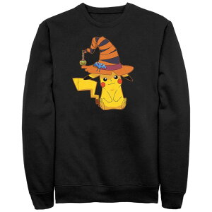 �A�j���L�����N�^�[ ���f�B�[�X �g�b�v�X T�V���c �g�[�� �t���[�X �O���t�B�b�N Licensed Character Big & Tall Pokmon Pikachu Wearing Witchat Graphic Fleece Black �u���b�N
