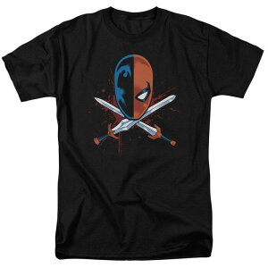 �A�j���L�����N�^�[ ���f�B�[�X �g�b�v�X T�V���c Licensed Character Justice League Of America Crossed Swordshort Sleeve Adult-shirt Black �u���b�N