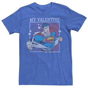 �A�j���L�����N�^�[ ���f�B�[�X �g�b�v�X T�V���c �O���t�B�b�N Licensed Character Mens DComicsuperman My Valentine Comic Portrait Graphic Tee Royal Heather �w�U�[