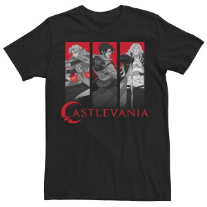 �A�j���L�����N�^�[ ���f�B�[�X �g�b�v�X T�V���c �g�[�� Licensed Character Big & Tall Netflix Castlevania Trio Panels Tee Black �u���b�N