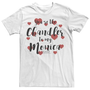 �A�j���L�����N�^�[ ���f�B�[�X �g�b�v�X T�V���c �g�[�� Licensed Character Big & Tall Friends TV Show You're The Chandler To My Monica Hearts Tee White �z���C�g