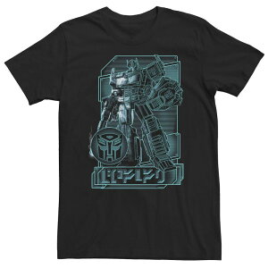 �A�j���L�����N�^�[ ���f�B�[�X �g�b�v�X T�V���c �g�[�� Licensed Character Big & Tall Transformers: War For Cybertron Optimus Prime Portraitee Black �u���b�N