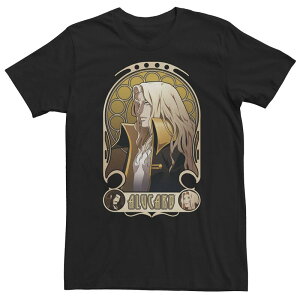 �A�j���L�����N�^�[ ���f�B�[�X �g�b�v�X T�V���c �g�[�� Licensed Character Big & Tall Netflix Castlevanialucard Portraitee Black �u���b�N