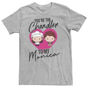 �A�j���L�����N�^�[ ���f�B�[�X �g�b�v�X T�V���c �g�[�� Licensed Character Big & Tall Friends Chibi You're The Chandler To My Monica Tee Athletic Heather �w�U�[