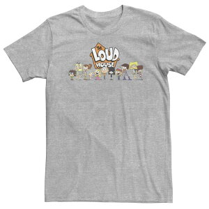 �A�j���L�����N�^�[ ���f�B�[�X �g�b�v�X T�V���c �g�[�� ���S Licensed Character Big & Tall Nickelodeon The Loud House Cast In A Row Logo Tee Athletic Heather �w�U�[