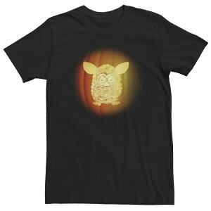 �A�j���L�����N�^�[ ���f�B�[�X �g�b�v�X T�V���c �g�[�� Licensed Character Big & Tall Furby Pumpkin Glwing Carving Tee Black �u���b�N