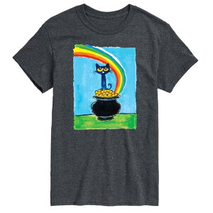 �A�j���L�����N�^�[ ���f�B�[�X �g�b�v�X T�V���c �g�[�� Licensed Character Big & Tall Pete The Cat Pot Of Gold Tee Gray �O���[
