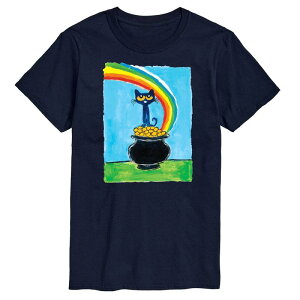 �A�j���L�����N�^�[ ���f�B�[�X �g�b�v�X T�V���c �g�[�� Licensed Character Big & Tall Pete The Cat Pot Of Gold Tee Navy �l�C�r�[
