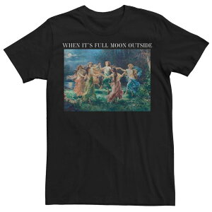 �A�j���L�����N�^�[ ���f�B�[�X �g�b�v�X T�V���c Licensed Character Men's When It's Full Moon Outside Meme Tee Black �u���b�N