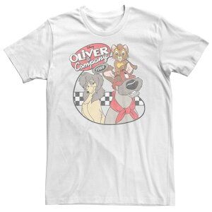 �f�B�Y�j�[ ���f�B�[�X �g�b�v�X T�V���c ���B���e�[�W �g�[�� Big & Tall Disney Oliver And Company 90's Vintage Poster Tee White �z���C�g