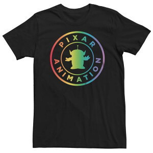 �f�B�Y�j�[ �s�N�T�[ ���f�B�[�X �g�b�v�X T�V���c �g�[�� ���S �O���t�B�b�N Disney / Pixar's Animation Rainbow Logo Big & Tall Graphic Tee Black �u���b�N