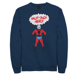 �}�[�x�� ���f�B�[�X �g�b�v�X T�V���c �X�E�F�b�g�[�� �t���[�X Big & Tall Marvel Ant-Man Half-Inchero Fleece Sweatshirt Navy �l�C�r�[
