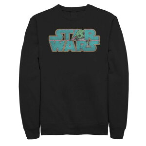 �X�^�[ �E�H�[�Y ���f�B�[�X �g�b�v�X T�V���c �X�E�F�b�g�[�� ���S �t���[�X Big & Tall Star Wars The Mandalorian Child Hiding Logo Fleece Sweatshirt Black �u���b�N