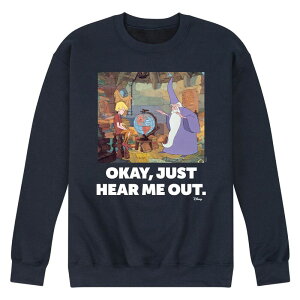 �f�B�Y�j�[ ���f�B�[�X �g�b�v�X T�V���c �X�E�F�b�g �t���[�X Disney's The Sword in the Stone Men's Okay Just Hear Me Out Fleece Sweatshirt Navy �l�C�r�[