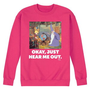 �f�B�Y�j�[ ���f�B�[�X �g�b�v�X T�V���c �X�E�F�b�g �t���[�X Disney's The Sword in the Stone Men's Okay Just Hear Me Out Fleece Sweatshirt Pink �s���N