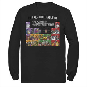 �A�j���L�����N�^�[ ���f�B�[�X �g�b�v�X T�V���c �g�[�� Licensed Character Big & Tall Transformers The Periodic Table Long Sleeve Black �u���b�N