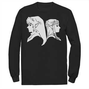 �A�j���L�����N�^�[ ���f�B�[�X �g�b�v�X T�V���c �g�[�� Licensed Character Big & Tall The Legend Of Zelda Time Heroes Long Sleeve Black �u���b�N