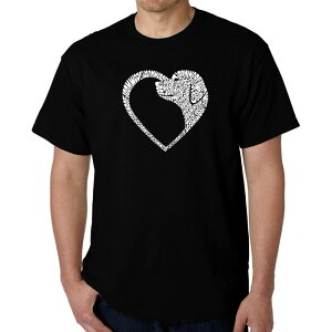 �G���G�[�|�b�v�A�[�g ���f�B�[�X �g�b�v�X T�V���c LA Pop Art Dog Heart - Men's Word Art-Shirt Black �u���b�N