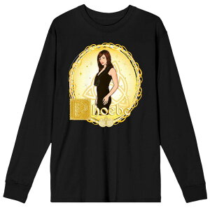 �A�j���L�����N�^�[ ���f�B�[�X �g�b�v�X T�V���c Licensed Character Men's Charmed Phoebe Long Sleeve Black �u���b�N