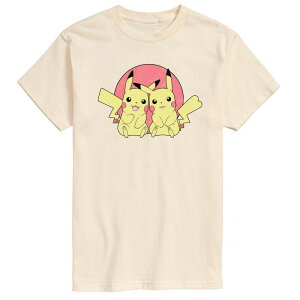 �A�j���L�����N�^�[ ���f�B�[�X �g�b�v�X T�V���c �O���t�B�b�N Licensed Character Men's Pokemon Pikachu Group Graphic Tee Cream �N���[��