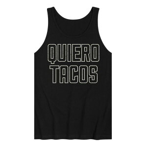 �A�j���L�����N�^�[ ���f�B�[�X �g�b�v�X T�V���c �O���t�B�b�N Licensed Character Men's Quiero Tacos Graphic Tank Top Black �u���b�N