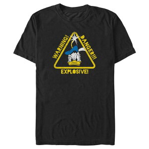 �f�B�Y�j�[ ���f�B�[�X �g�b�v�X T�V���c �g�[�� �O���t�B�b�N Disney's Donalduck Warning Sign Big & Tall Graphic Tee Black �u���b�N