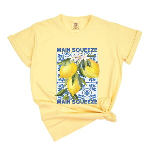 Simply Sage Market ���f�B�[�X �g�b�v�X T�V���c �O���t�B�b�N Simply Sage Market Main Squeeze Lemons - Womens Garment Dyed Graphic T-Shirt Butter