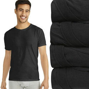 �w�C���Y ���f�B�[�X �g�b�v�X �V���c �X�����t�B�b�g �N���[�l�b�N Men's Hanes Ultimate 4-Pack Slim Fit Crewneck T-Shirt Undershirts Black �u���b�N