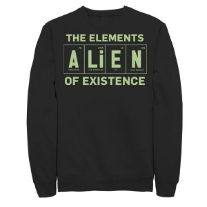 �A�j���L�����N�^�[ ���f�B�[�X �g�b�v�X T�V���c �t���[�X Licensed Character Men's Alien Elements of Existence Fleece Black �u���b�N