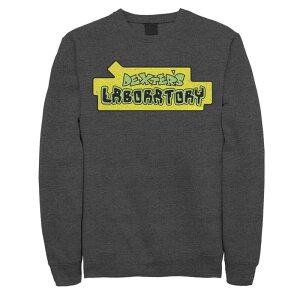 �A�j���L�����N�^�[ ���f�B�[�X �g�b�v�X T�V���c ���S �t���[�X Licensed Character Men's Dexter's Laboratory Originalogo Fleece Top Charcoal Heather �`���R�[��