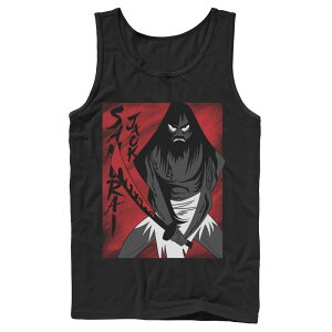 �A�j���L�����N�^�[ ���f�B�[�X �g�b�v�X T�V���c Licensed Character Men's Cartoonetwork Samurai Jack Seeing Red Vengeance Is Near Tank Top Black �u���b�N