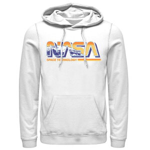 �A�j���L�����N�^�[ ���f�B�[�X �g�b�v�X T�V���c ���S �p�[�J�[ Licensed Character Men's NASA Space Technology Retro Rainbow Logo Hoodie White �z���C�g