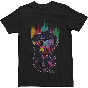 �A�j���L�����N�^�[ ���f�B�[�X �g�b�v�X T�V���c �g�[�� Licensed Character Big & Tall Marvel Infinity War Galaxy Paint Gauntletee Black �u���b�N
