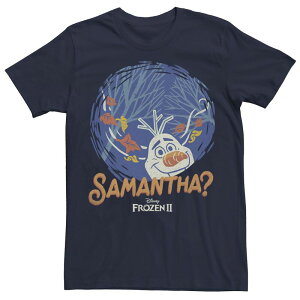 �f�B�Y�j�[ ���f�B�[�X �g�b�v�X T�V���c �g�[�� Big & Tall Disney Frozen 2 Olaf Samantha Circle Portraitee Navy �l�C�r�[