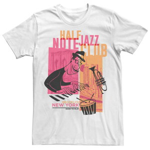 �f�B�Y�j�[ �s�N�T�[ ���f�B�[�X �g�b�v�X T�V���c �g�[�� Big & Tall Disney / Pixar Soul Joe Half Note Jazz Club Panels Tee White �z���C�g