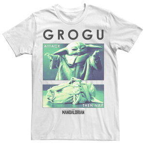 �A�j���L�����N�^�[ ���f�B�[�X �g�b�v�X T�V���c �g�[�� Licensed Character Big & Tall Star Wars: The Mandalorian Grogu Attack Thenap R14 Tee White �z���C�g