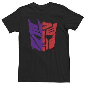 �A�j���L�����N�^�[ ���f�B�[�X �g�b�v�X T�V���c �g�[�� ���S Licensed Character Big & Tall Transformers: War For Cybertron Spray Paint Split Logo Tee Black �u���b�N