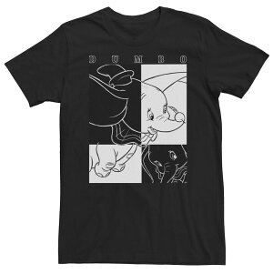 �f�B�Y�j�[ ���f�B�[�X �g�b�v�X T�V���c �g�[�� �R���g���X�g Big & Tall Disney Dumbo Contrast Black And White Line Art Poster Tee Black �u���b�N