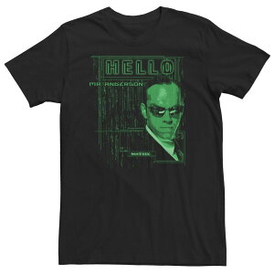 �A�j���L�����N�^�[ ���f�B�[�X �g�b�v�X T�V���c �g�[�� Licensed Character Big & Tall The Matrix Agent Smithello Mr. Anderson Code Drop Tee Black �u���b�N