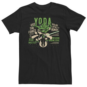 �A�j���L�����N�^�[ ���f�B�[�X �g�b�v�X T�V���c �g�[�� Licensed Character Big & Tall Star Wars Clone Wars Yoda Jedi Master Portraitee Black �u���b�N