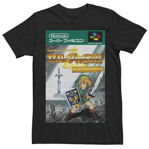 �A�j���L�����N�^�[ ���f�B�[�X �g�b�v�X T�V���c Licensed Character Men's Nintendo Legend of Zelda Japanese Cover Tee Black �u���b�N