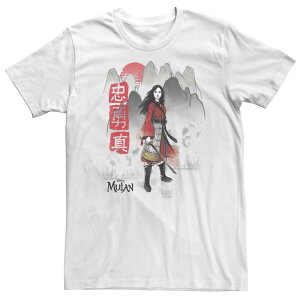 �A�j���L�����N�^�[ ���f�B�[�X �g�b�v�X T�V���c �g�[�� Licensed Character Disney's Mulan Big & Tallive Action Watercolor Mountain Portraitee White �z���C�g