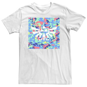 �A�j���L�����N�^�[ ���f�B�[�X �g�b�v�X T�V���c �g�[�� Licensed Character Big & Tall Zelda Neon Camouflage Crestee White �z���C�g