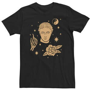 �A�j���L�����N�^�[ ���f�B�[�X �g�b�v�X T�V���c �g�[�� Licensed Character Big & Tall Fifth Sun Boho Art Style Icons Tee Black �u���b�N