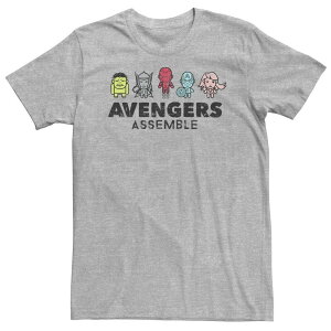 �}�[�x�� ���f�B�[�X �g�b�v�X T�V���c �g�[�� ���S Big & Tall Marvel Avengers Assemble Cartoon Chest Logo Tee Athletic Heather �w�U�[