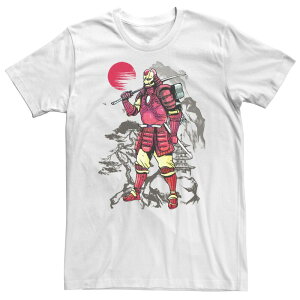 �}�[�x�� ���f�B�[�X �g�b�v�X T�V���c �g�[�� Big & Tall Marvel Iron Man Samurai Mountain Sunsetee White �z���C�g